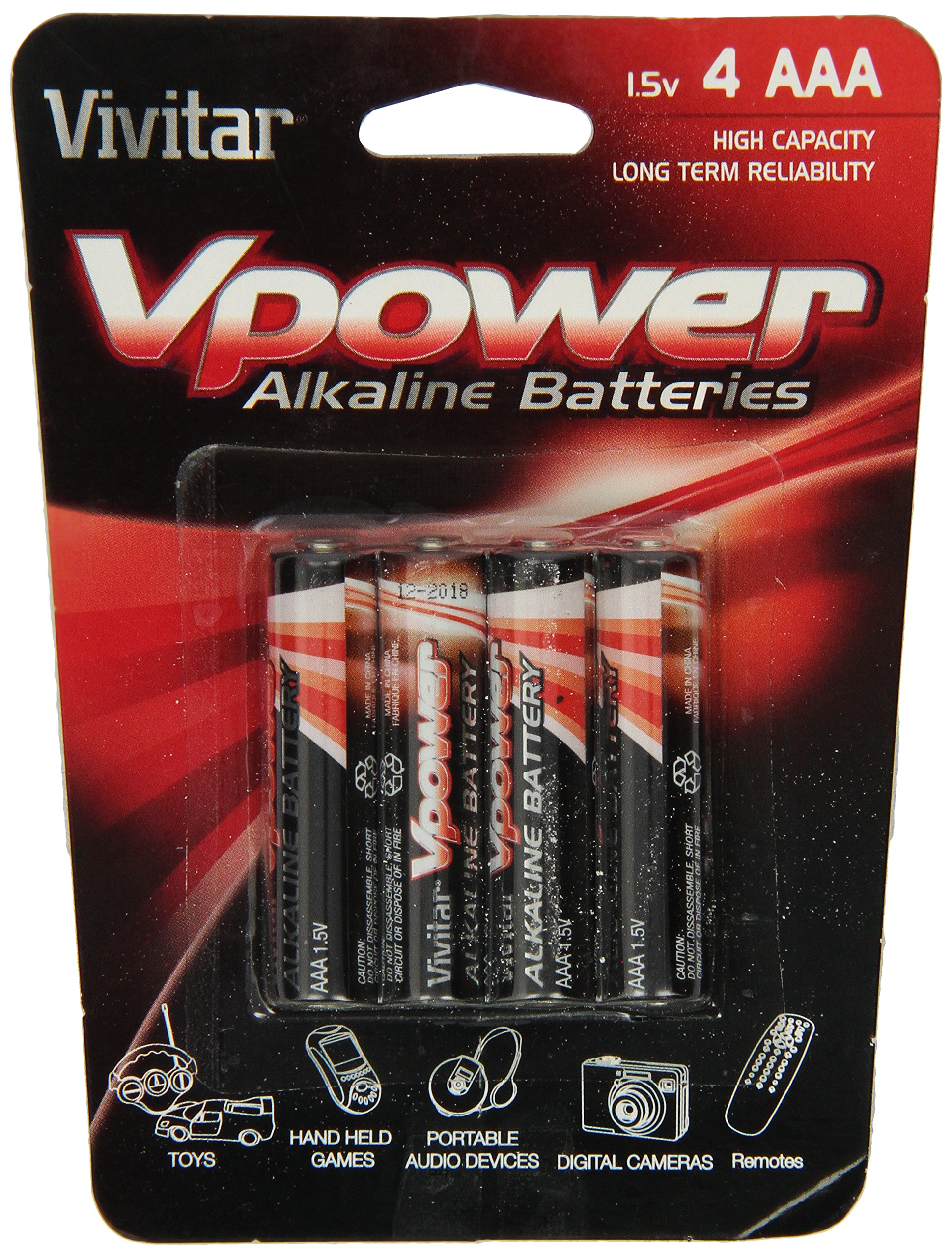 Amazon.com: Vivitar V-4AAA-ALK AAA Alkaline Batteries, 4 Count